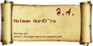Holman Auróra névjegykártya